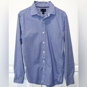 GAP Men's Blue and White Plaid Button Down Shirt Medium Slim Fit Dadcore